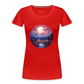 Landscape - Illustration - Women's Premium Organic T-Shirt - navy - Front - Mia (176cm)