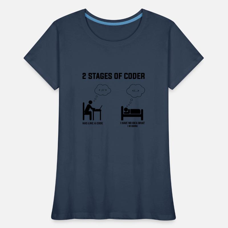 2 étapes du codeur - Idée cadeau Codage de code d’humour T-shirt bio Premium Femme
