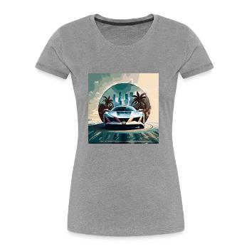 Miami Portal Escape (Miami Collection) - Frauen Premium Bio T-Shirt - Navy - Vorne - Mia (176cm)