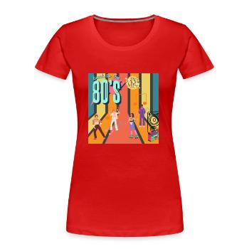 Retro Roller Groove - Women's Premium Organic T-Shirt - navy - Front - Mia (176cm)