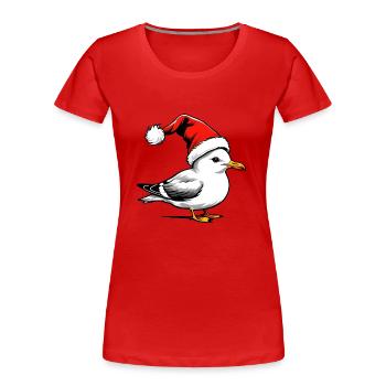 Weihnachts-Möwe mit Mütze - Frauen Premium Bio T-Shirt - Navy - Vorne - Mia (176cm)