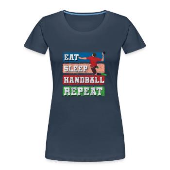 Sport Sportler Ballsport - Frauen Premium Bio T-Shirt - Navy - Vorne - Mia (176cm)