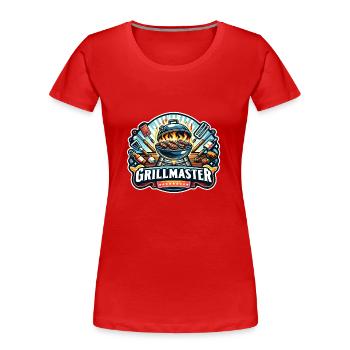 GrillMaster - Grill Illustration - Frauen Premium Bio T-Shirt - Navy - Vorne - Mia (176cm)