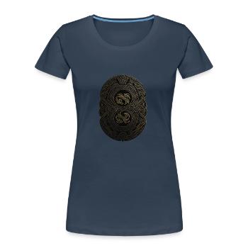 Mayan Black and Gold Monogram - Women's Premium Organic T-Shirt - navy - Front - Mia (176cm)