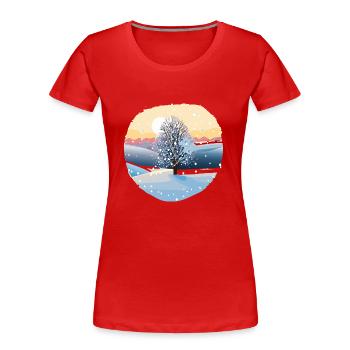 Winter Magic: Snow Magic Tree - Women's Premium Organic T-Shirt - navy - Front - Mia (176cm)