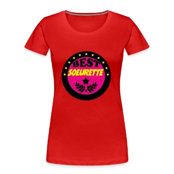 BEST SOEURETTE - T-shirt bio Premium Femme - bleu marine - Devant - Mia (176cm)