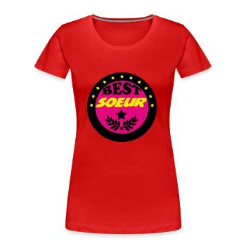 BEST SOEUR - T-shirt bio Premium Femme - bleu marine - Devant - Mia (176cm)