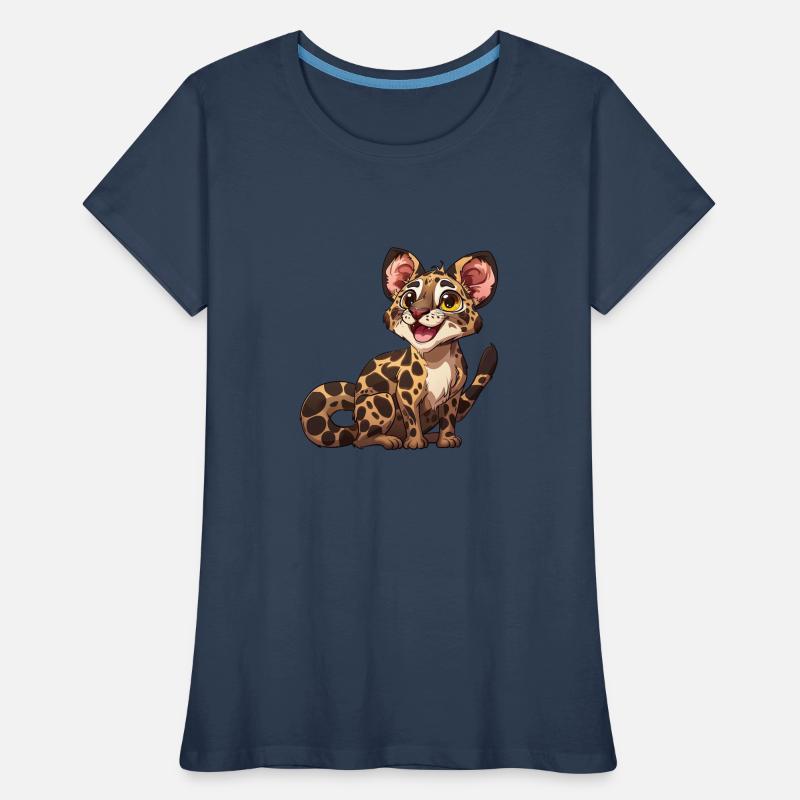 Verspielter Junger Leopard Blick Frauen Premium Bio T-Shirt