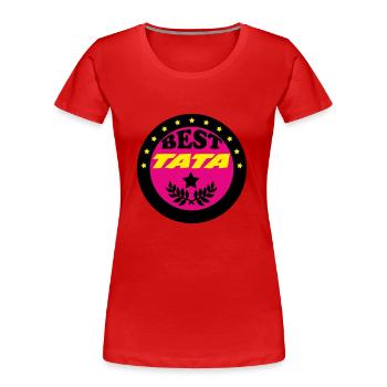 BEST TATA - T-shirt bio Premium Femme - bleu marine - Devant - Mia (176cm)