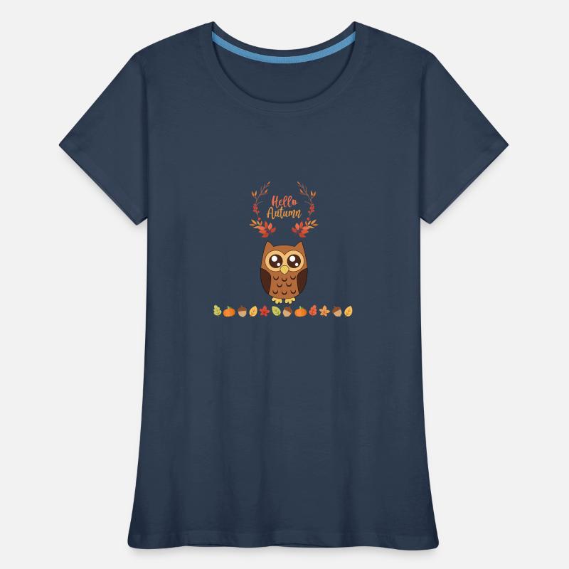 Herbst Eule Frauen Premium Bio T-Shirt