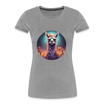 Gruseliges Halloween-party-kostüm, Zombie-lama - Women's Premium Organic T-Shirt - navy - Front - Mia (176cm)