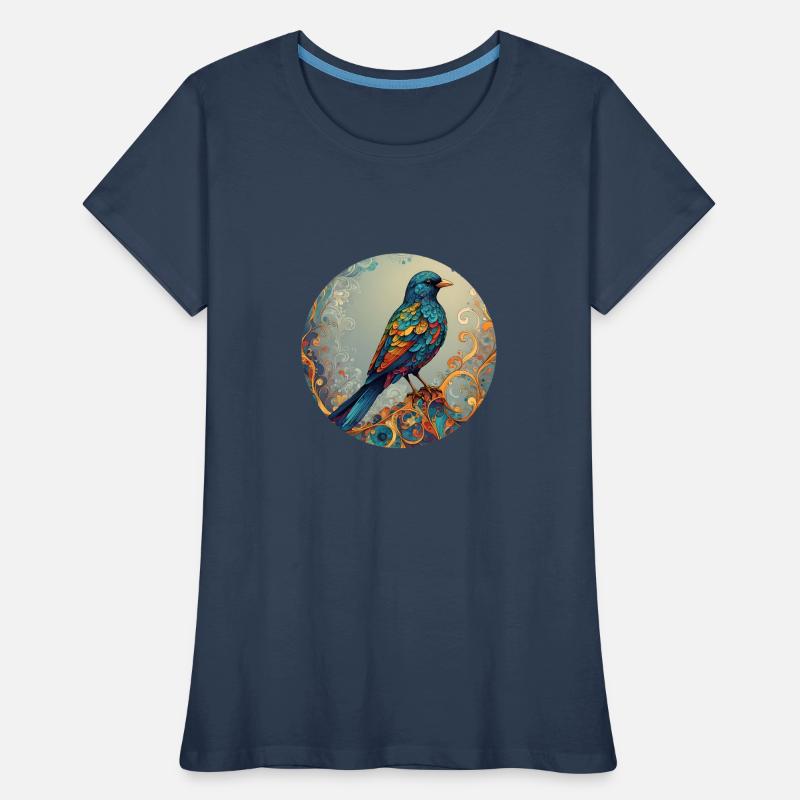 Vogel runder Batch Frauen Premium Bio T-Shirt
