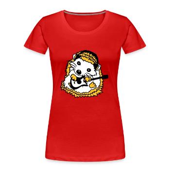 Sitzender Igel Spielt Süß Gitarre Musik Gitarrist - Frauen Premium Bio T-Shirt - Navy - Vorne - Mia (176cm)