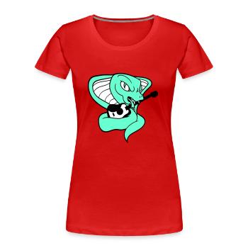 Evil Cobra Snake Playing Tongue Guitar Guitarist - Women's Premium Organic T-Shirt - navy - Front - Mia (176cm)