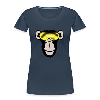 Funky Sonnenbrille Gorilla Cooler Party Affe Spaß - Frauen Premium Bio T-Shirt - Navy - Vorne - Mia (176cm)