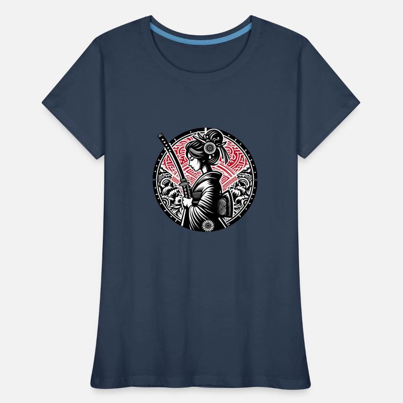 Samurai-Mädchen Frauen Premium Bio T-Shirt