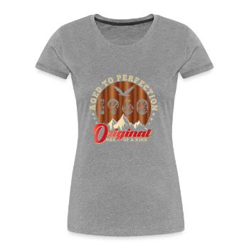 Anniversaire emblématique de 1960 - T-shirt bio Premium Femme - bleu marine - Devant - Mia (176cm)