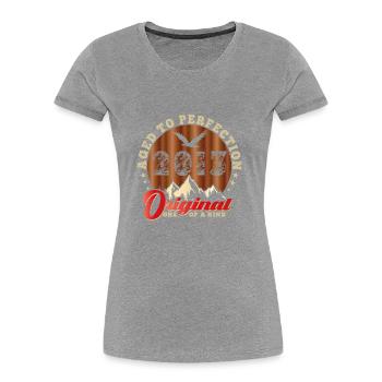 Anniversaire emblématique de 2013 - T-shirt bio Premium Femme - bleu marine - Devant - Mia (176cm)