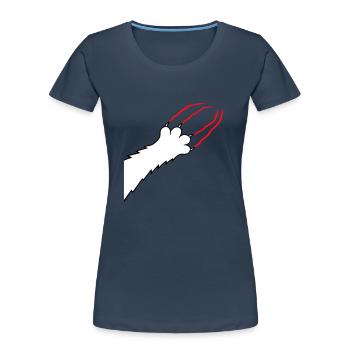 Cats, Claws, Paws, Paws, Claws, Scratches, Stripes - Women's Premium Organic T-Shirt - navy - Front - Mia (176cm)