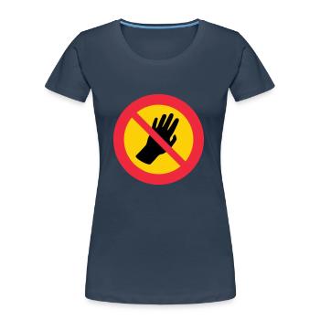 Bitte fass mich nicht an - Autismus - Asperger - Frauen Premium Bio T-Shirt - Navy - Vorne - Mia (176cm)