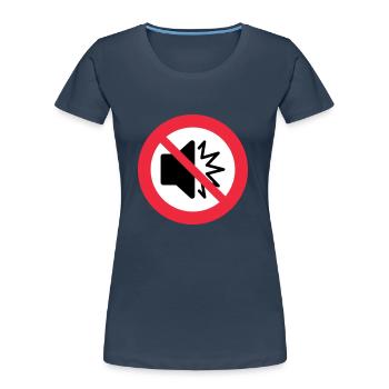 Pas de son - silencieux - muet - ne pas déranger - autisme - T-shirt bio Premium Femme - bleu marine - Devant - Mia (176cm)