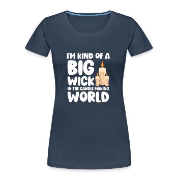 Candle Date Warm Passion - Women's Premium Organic T-Shirt - navy - Front - Mia (176cm)