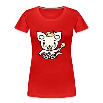Bébé chat mignon sucette chaton hochet enfant - T-shirt bio Premium Femme - bleu marine - Devant - Mia (176cm)
