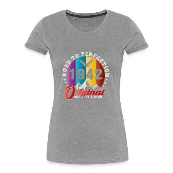 Perfection 1942 -82nd Anniversary,Original - Women's Premium Organic T-Shirt - navy - Front - Mia (176cm)