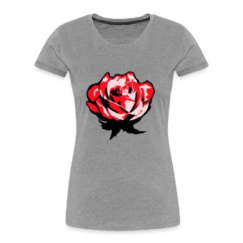 Jolie belle fleur de rose feuille roses romantique - T-shirt bio Premium Femme - bleu marine - Devant - Mia (176cm)