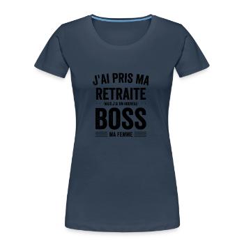 Funny Man Retirement Gift Idea for a Mar - Women's Premium Organic T-Shirt - navy - Front - Mia (176cm)