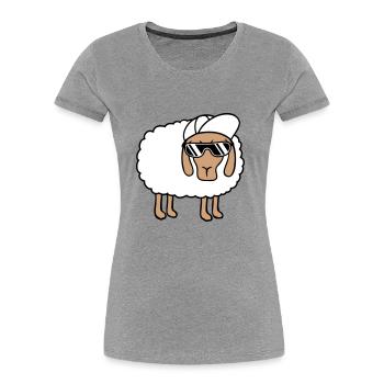 Cooles Schaf Sonnenbrille Cappy Mütze Sommer Spaß - Frauen Premium Bio T-Shirt - Navy - Vorne - Mia (176cm)