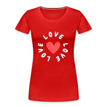 Logo - Liebe - Frauen Premium Bio T-Shirt - Navy - Vorne - Mia (176cm)