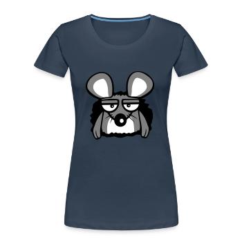 Maus Mauseloch Wand LochTraurig Müde Gelangweilt - Frauen Premium Bio T-Shirt - Navy - Vorne - Mia (176cm)