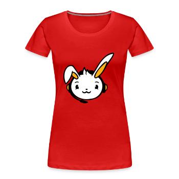 Bunny Plays Console Headset Gamer Nerd Headphones - Women's Premium Organic T-Shirt - navy - Front - Mia (176cm)