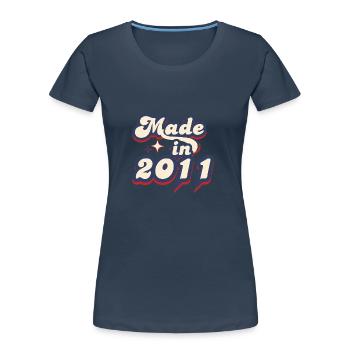 Made in 2011 retro - Women's Premium Organic T-Shirt - navy - Front - Mia (176cm)