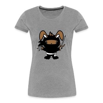 Bunny Ninja Star Fighter Japanese Assassin - Women's Premium Organic T-Shirt - navy - Front - Mia (176cm)