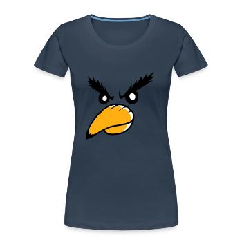 Raven Bird Peeps Evil Cool Funny Comic Humor Fun - Women's Premium Organic T-Shirt - navy - Front - Mia (176cm)