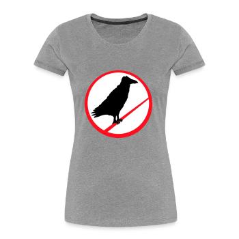 Raven Sitting Forbidden Rod Rope Sign Note - Women's Premium Organic T-Shirt - navy - Front - Mia (176cm)