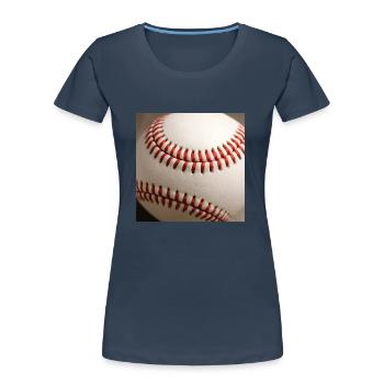 Base-ball - T-shirt bio Premium Femme - bleu marine - Devant - Mia (176cm)