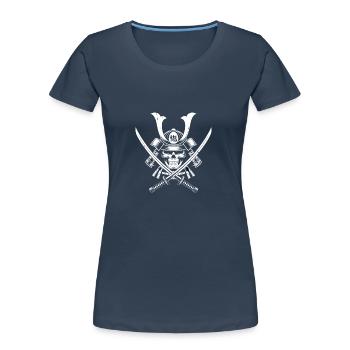 Japanischer Samurai-Krieger - Frauen Premium Bio T-Shirt - Navy - Vorne - Mia (176cm)