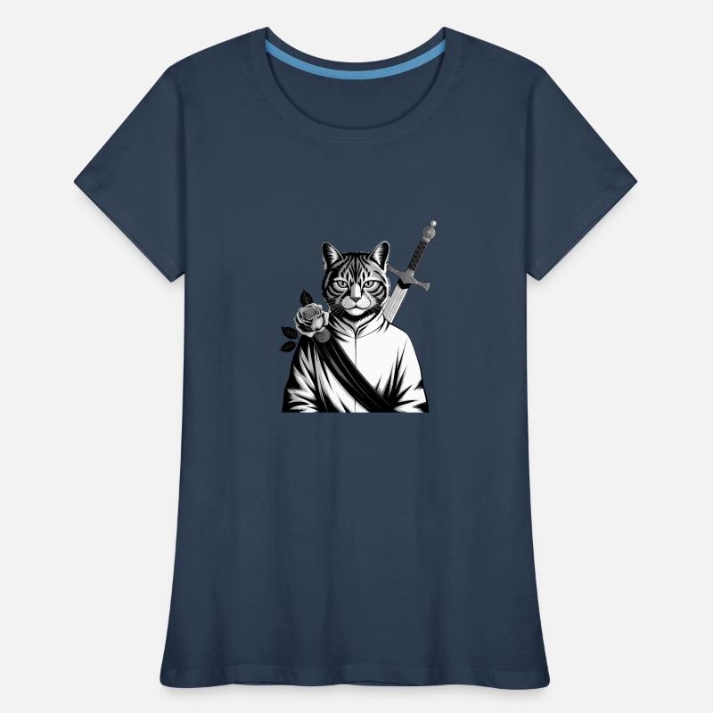 Die Samurai-Katze, die Bushido-Katze Frauen Premium Bio T-Shirt