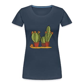 Flowers - Women's Premium Organic T-Shirt - navy - Front - Mia (176cm)