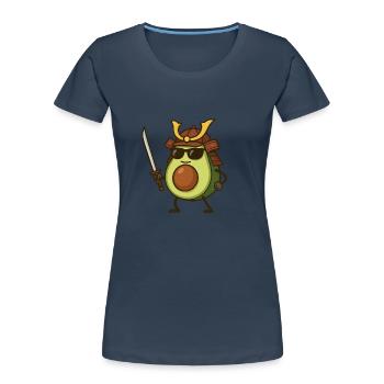 avocado samurai - Frauen Premium Bio T-Shirt - Navy - Vorne - Mia (176cm)