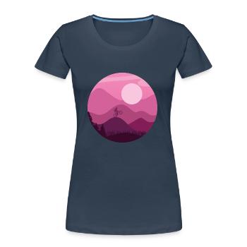 Mountainbiker - Frauen Premium Bio T-Shirt - Navy - Vorne - Mia (176cm)