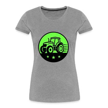 Agriculteur tracteur - T-shirt bio Premium Femme - bleu marine - Devant - Mia (176cm)