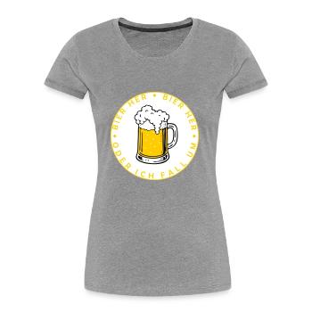Bienen hier - Oder ich fall um! - Frauen Premium Bio T-Shirt - Navy - Vorne - Mia (176cm)