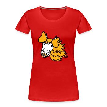 cheval mignon poney fille femelle fille cheval fille - T-shirt bio Premium Femme - bleu marine - Devant - Mia (176cm)