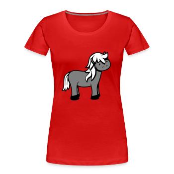 Pferd Süß Pony Fohlen Pferdemädchen Niedlich Comic - Frauen Premium Bio T-Shirt - Navy - Vorne - Mia (176cm)