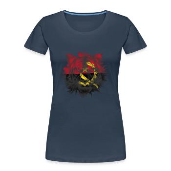 Angola - Women's Premium Organic T-Shirt - navy - Front - Mia (176cm)