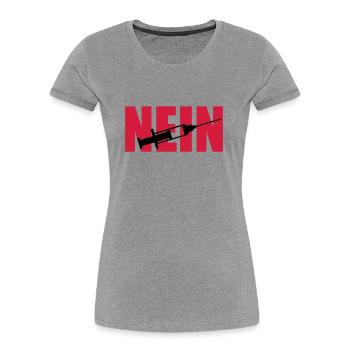 Nein Spritze - Frauen Premium Bio T-Shirt - Navy - Vorne - Mia (176cm)